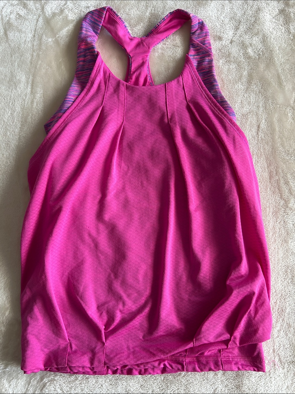 Ivivva Girls Hot Pink Racerback Tank with Marled Straps Size 10